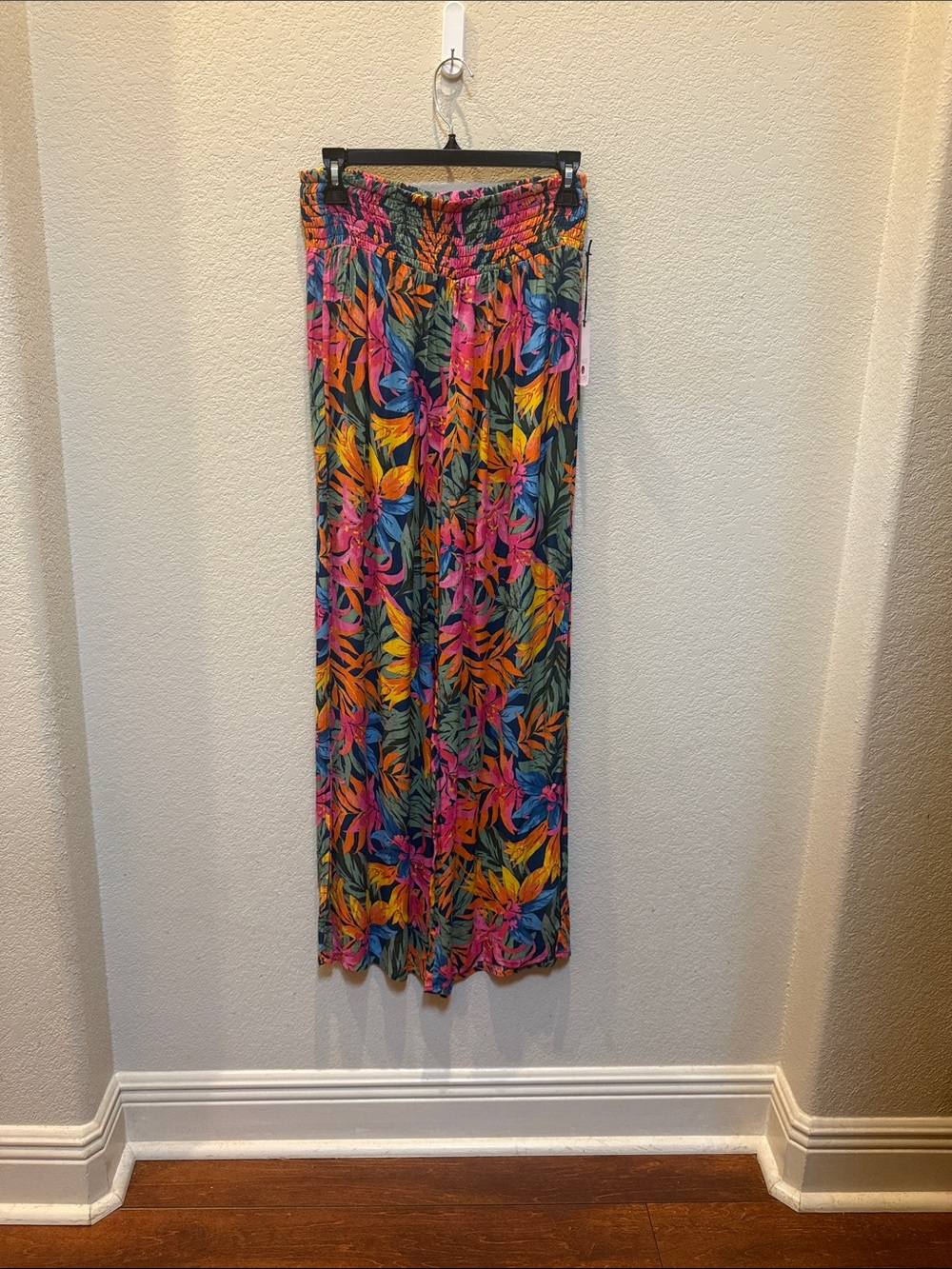 Shade & Shore Tropical Wide Leg Pants in Pink, Yellow & Blue